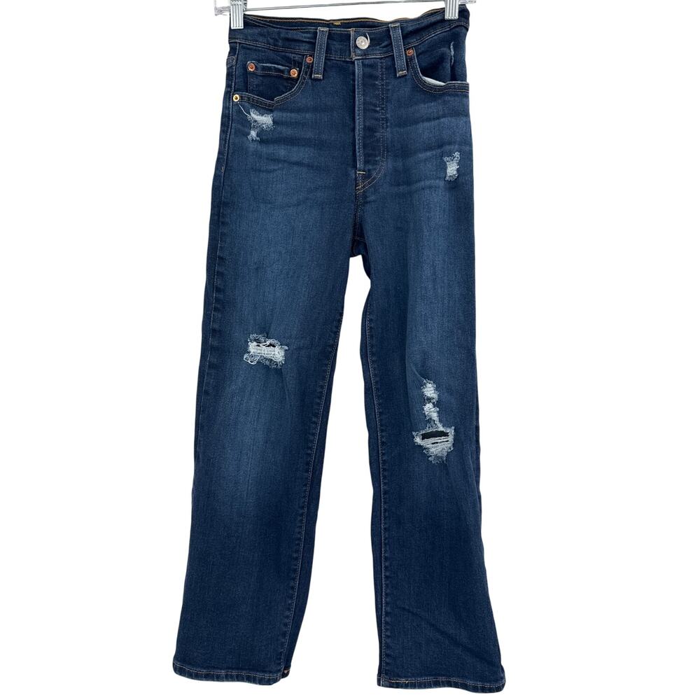 Levi Strauss & CO ribcage straight ankle leg blue jeans Size W24 L27